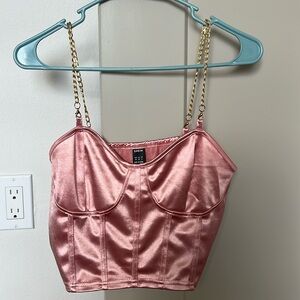 corset tank with chain straps